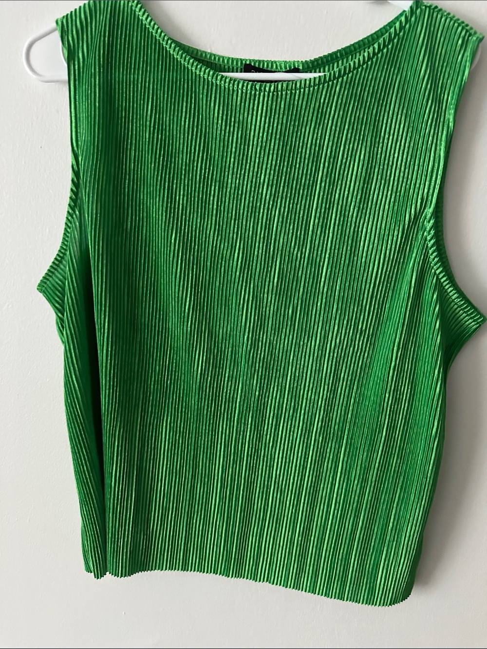 Rachel Zoe Bright Green Pleated Tank Top